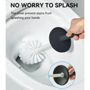 Axyaa Long Handle Toilet Cleaning Brush with Standing Base, Splash-Proof Handle