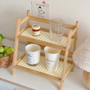 Axyaa Kitchen Rattan Desktop Organizer Display Rack - Spice, Makeup & Storage Shelf