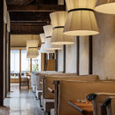 Axyaa Minimalist Fabric Pendant Light with LED for Dining Table Décor