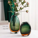 Axyaa Gradient Glass Vase Hydroponics Flower Pot Perfect Desk Decor Artificial Floral Arrangement