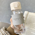 Axyaa 500ml Clear Leakproof Water Bottle with Straw - Portable for Travel & Office