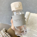 Axyaa 500ml Clear Leakproof Water Bottle with Straw - Portable for Travel & Office