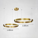 Axyaa Modern LED Chandeliers Metal Rings Pendant Lights for Home Decor