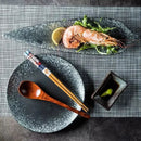Axyaa Bamboo Leaf Sushi Ceramic Plate for Restaurant, Fish, Snack, Dessert