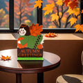 Axyaa Thanksgiving Wooden Tabletop Decor Set: Pumpkin, Scarecrow, Owl & Angel