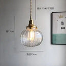 Axyaa Nordic Glass Ball Pendant Light - Copper Vintage Hanging Lamp for Home Lighting