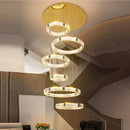 Axyaa Crystal Chandelier Stair Pendant Lamp Living Room Pendant Lights Interior Lighting