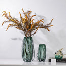 Axyaa Thick Crystal Vase Green Glass Flower Pot Home Décor Arrangement Accessories