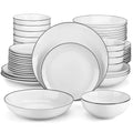 Axyaa Amelia Porcelain Plates Set for 12/24, Service for 12/24 Person