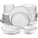 Axyaa Amelia Porcelain Plates Set for 12/24, Service for 12/24 Person
