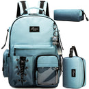Axyaa Kids School Backpack Set with Lunch Box, Pencil Case - Ages 8-10