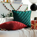 Axyaa Red & Green Decorative Cushion Cover for Living Room Sofa: Zipper Throw Pillow Case