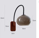 Axya Soot Glass Solid Wood Wall Lamp for Bedroom Study Living Room