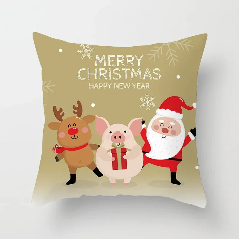 Axyaa Santa Claus Polyester Throw Pillow Case 45X45CM