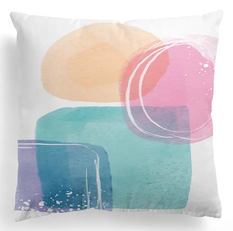 Nordic Luxury Abstract Hand Painted Pillowcase by Axyaa