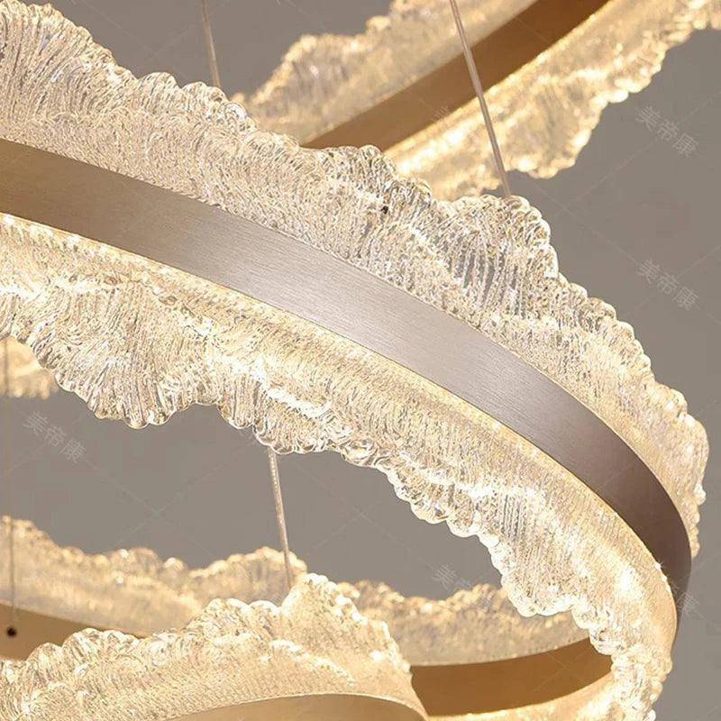 Axyaa Staircase Chandeliers: Modern LED Pendant Lamps for Living Room Lighting