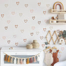 Axyaa Boho Hearts Rainbow Wall Decals: Nursery Kids Room Decor