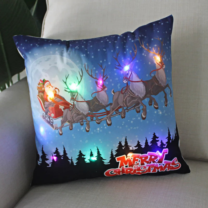 Axyaa LED Christmas Light Pillowcase 45cm - Super Soft Polyester Home Decor