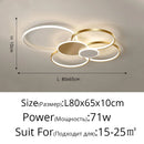 Axyaa LED Ring Ceiling Light - Gold/Black Chandelier for Home Decor