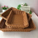 Axyaa Woven Style Plastic Kitchen Storage Basket for Home Organization