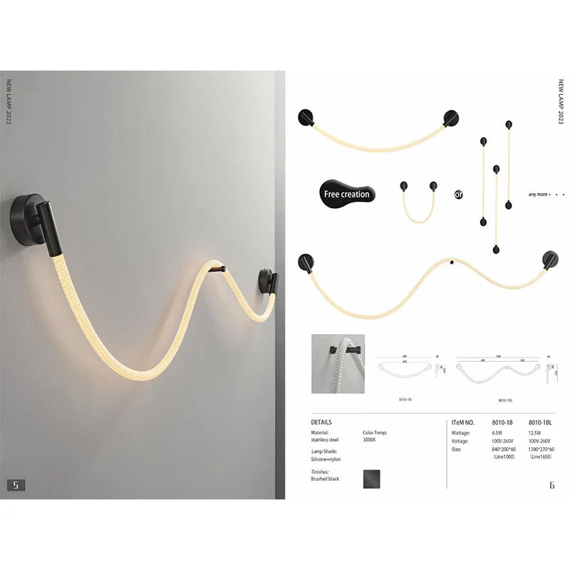 Axyaa Nordic Fiber Woven Wall Lamp for Bedroom, Living Room, and Study