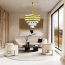 Axyaa Modern Crystal Chandelier Ceiling Light for Living Room Home Decor