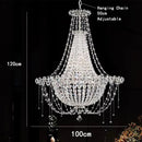 Axyaa Luxury Crystal Chandelier for High Ceiling Living Room