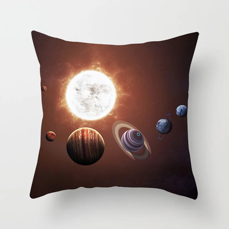 Axyaa Starry Sky Landscape Planet Series Pillowcase for Futuristic Home Decor