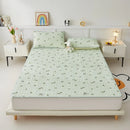 Axyaa Natural Latex Summer Mat Set with Silk Thicken Bed Pad, Pillowcase & Ice Silk Sheet