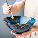 Axyaa Ceramic Ramen Bowl Set - European Style Tableware for Soup, Salad, and More