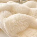 Axyaa Plush Shaggy Fur Mattress Cover Soft Elastic Fitted Sheet Solid Color Protector