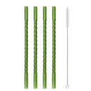 Axyaa Glass Straws Set of 4 - Eco-Friendly Reusable Cocktail Smoothie Accessories