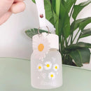 Axyaa Daisy Glass Water Bottle: Cute Frosted Mini Drinking Bottle for Milk, Juice, or Travel