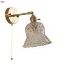 Axyaa Vintage Loft LED Wall Lights - Amber Flower Glass Bathroom Mirror Light