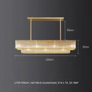 Axyaa Clear Glass Rod Linear Chandelier - Vintage Gold Lustre LED Lighting