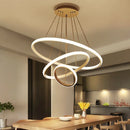 Axyaa Modern Luxury LED Pendant Chandelier - Black, Gold, White - Dining Living Room
