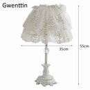 Axyaa Lace Fabric Table Lamp for Home Wedding Decor Princess Girls Bedroom
