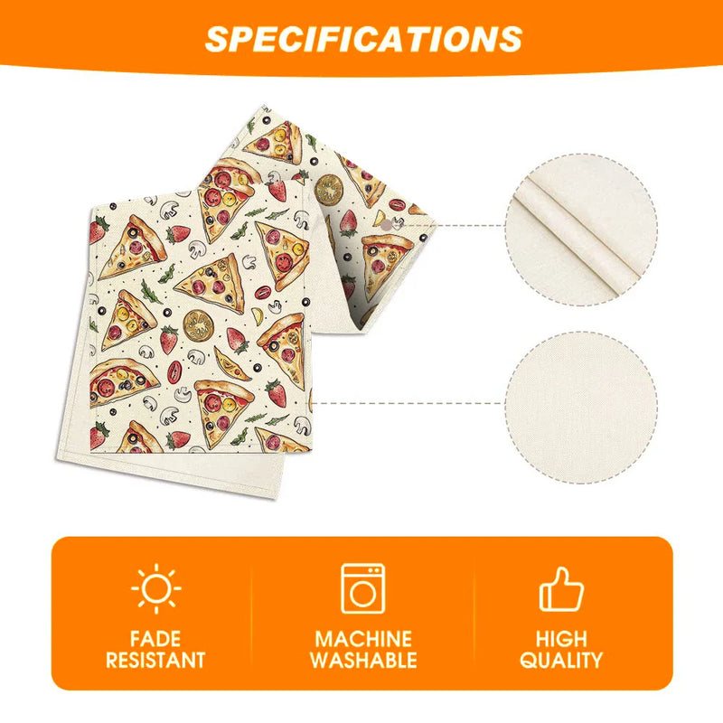Vibrant Pizza Table Runner by Axyaa: Kitchen, Dining, Living Room Decor