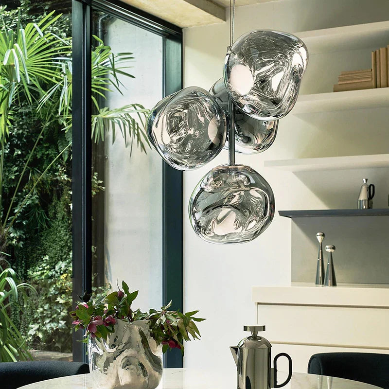 Axyaa Stainless Steel Dining Room LED Chandelier Ceiling Pendant Lamp