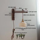 Axyaa Vintage Wood Ceramic LED Wall Light for Bedroom and Living Room