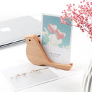Axyaa Black Walnut Wooden Desk Calendar Holder Base, Solid Wood Bird Ornament, Creative Note Folder