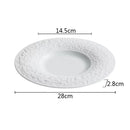 Axyaa Relief Stone Pattern Ceramic Plate Set for Dining Table and Kitchen