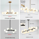 Axyaa Glass Ball LED Chandelier with Lampshade for Home Interior Lighting
