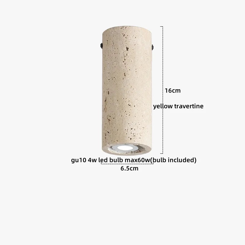 Axyaa Acryl Travertine LED Ceiling Light - Natural Stone Modern Ceiling Lamp