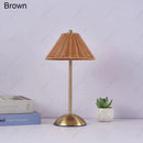 Axyaa Rattan Umbrella Lamp: Rechargeable LED Desk Light for Home, Hotel, and Dining Area