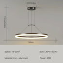 Axyaa Modern Black White Rings LED Pendant Chandelier for Living Room Bedroom Dining Kitchen