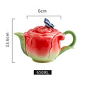 Axyaa Ceramic Rose Butterfly Teacup Set Milk Coffee Cup Camellia Afternoon Exquisite