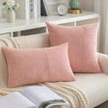 Axyaa Polyester Cushion Cover Stripe Pillow White Beige Pink Solid Color Home Decor