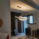 Axyaa Modern Feather LED Chandelier Acrylic Hanging Lamp Dimmable Interior Light Fixture