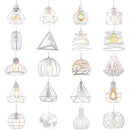 Axyaa Industrial White Cage Pendant Light for Home Decor